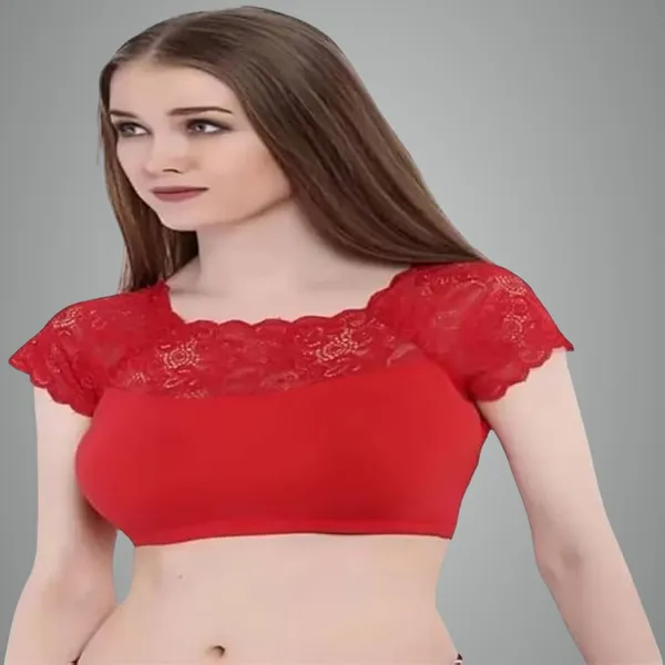 Red_Premium_Readymade_Lace_Net_Blouse_For_Women