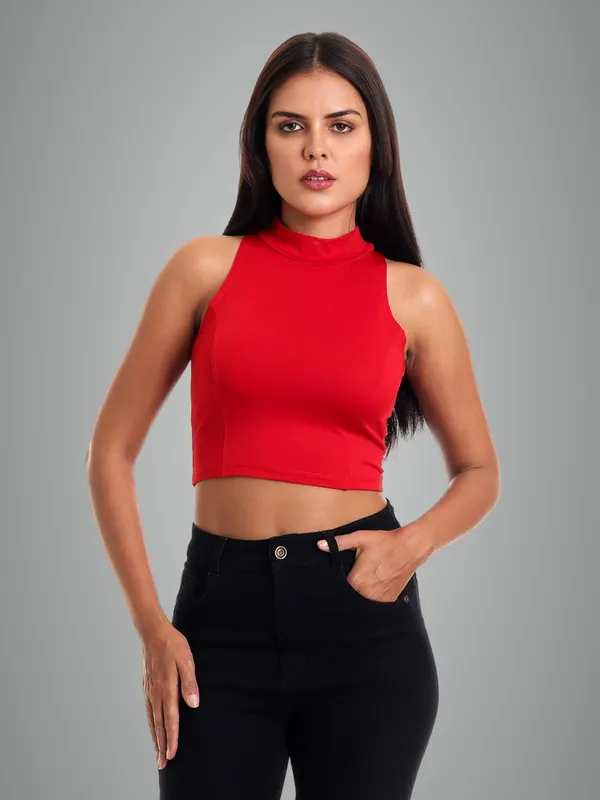 Red_Premium_Cotton_Saree_Blouse_For_Women