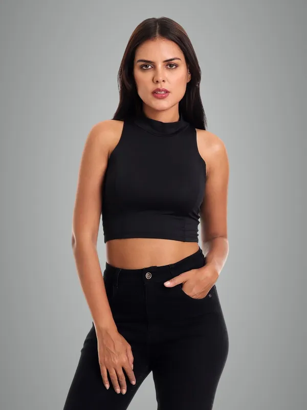 Black_Premium_Cotton_Readymade_Saree_Blouse_For_Women