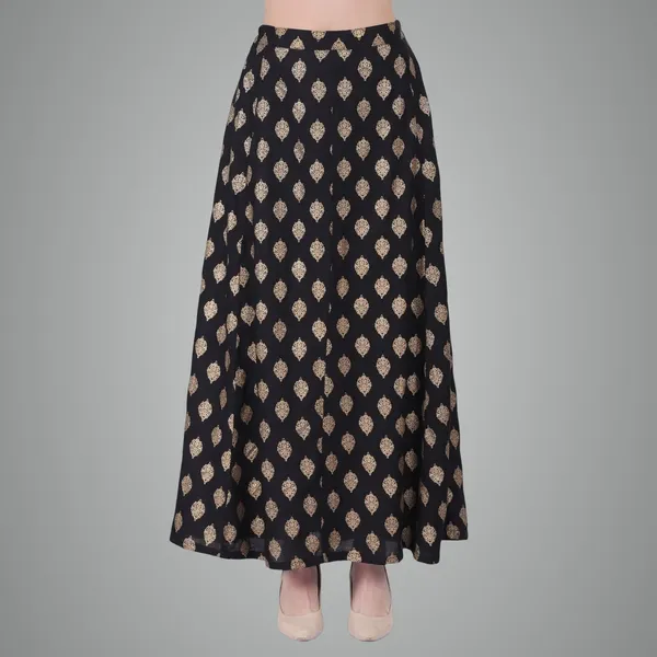 Black_Premium_Flared_Maxi_Skirt_For_Women