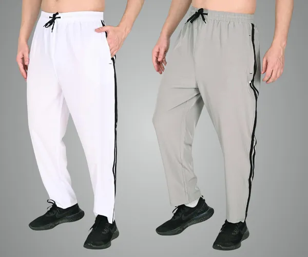 White_And_Grey_Premium_Teri_Cotton_Blend_Track_Pants_Mid_Rise_Joggers_With_Pockets_Regular_Fit_Side_Piping_Lower_For_Gym_Sports_Workout_For_Men_(Pack_Of_2)