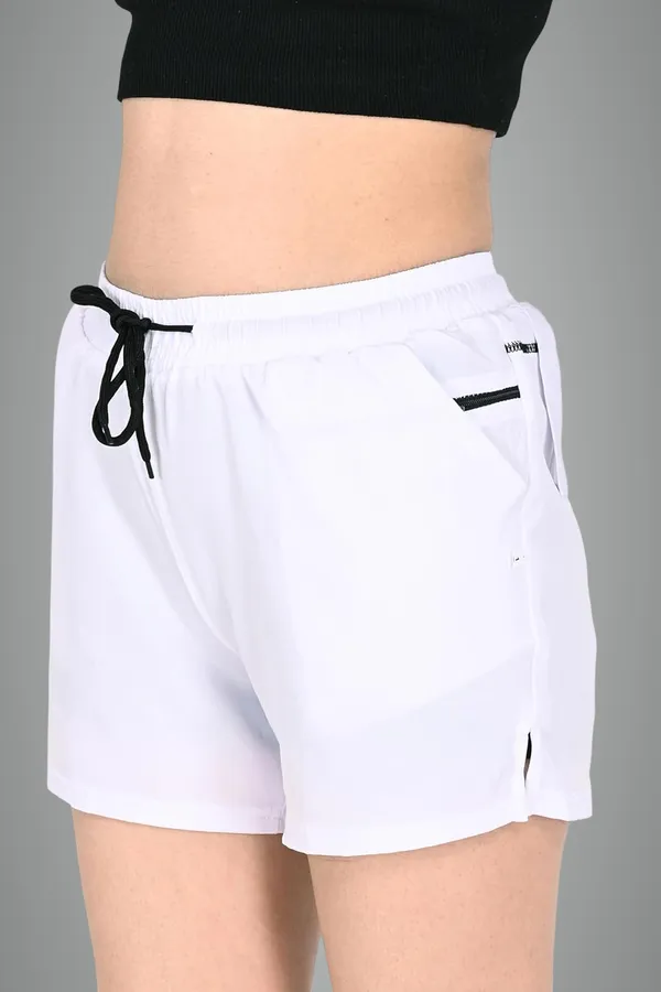 White_Premium_Cotton_Checkered_Boxer_Shorts_Ultra_Light_Breathable_With_Pocket_Regular_Fit_Mid_Rise_For_Women