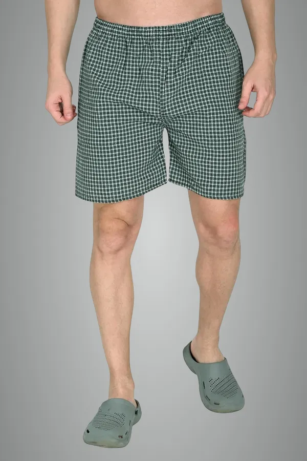 Green_Premium_Cotton_Checkered_Boxer_Shorts_Ultra_Light_Breathable_With_Pocket_Regular_Fit_Mid_Rise_For_Men