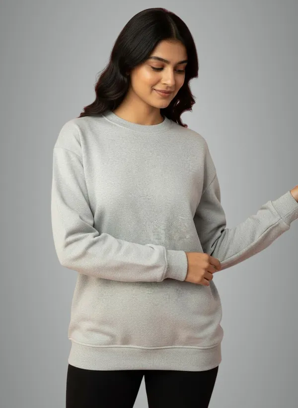 Grey_Premium_Round_Neck_Sweatshirt_For_Women