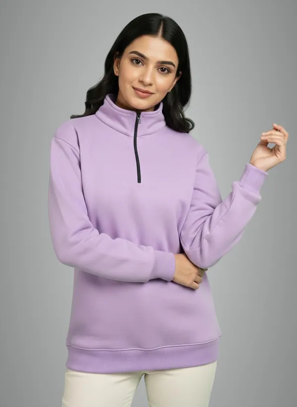 Lavender_Premium_Half_Zipper_Fleece_Sweatshirt_For_Adults