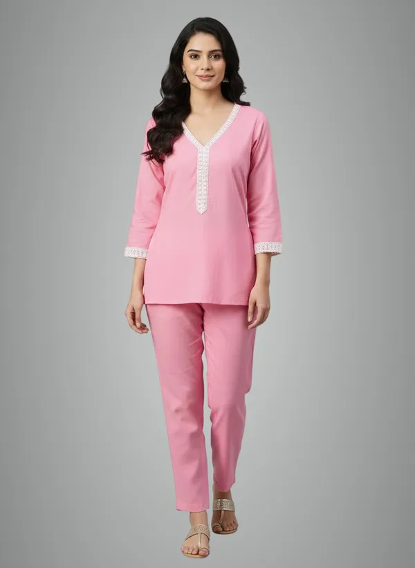 Pink_Premium_Rayon_Short_Kurti_For_Women