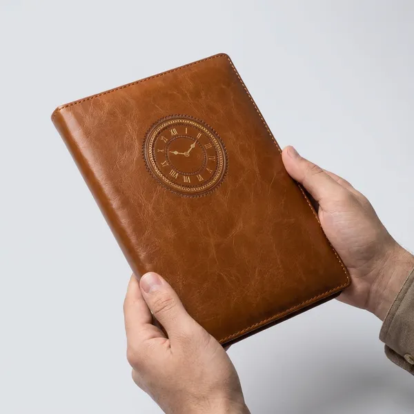 Brown_Premium_Leather_Diary_With_Clock_Embossed_Cover_2024_Planner