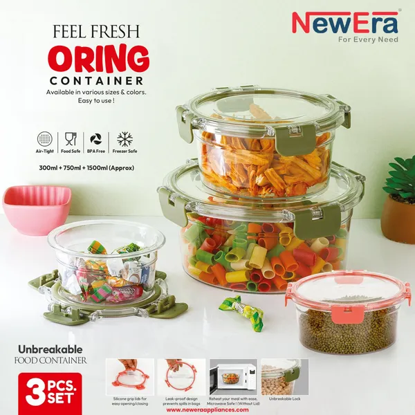 Green__&_Pink_Premium_Food_Storage_Container_Set_With_Locking_Lids_(Pack_Of_6)