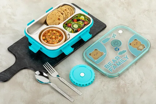 Blue_and_Green_Stainless_Steel_Premium_Bear_Family_3_Compartment_Lunch_Box_For_Kids_(Pack_Of_2)