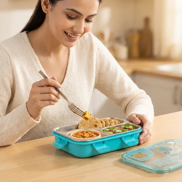 Blue_and_Green_Stainless_Steel_Premium_Bear_Family_3_Compartment_Lunch_Box_For_Kids_(Pack_Of_2)