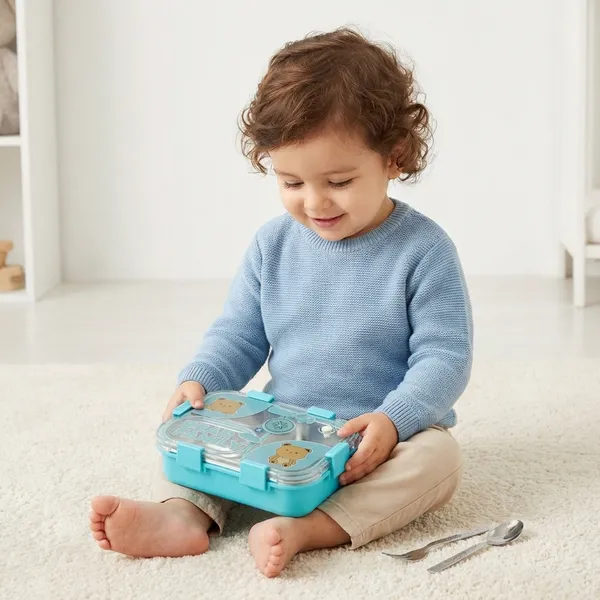 Blue_Stainless_Steel_Bear_Family_3_Compartment_Lunch_Box_For_Kids_(Pack_Of_2)