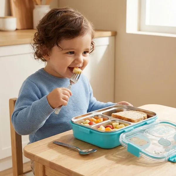 Blue_Stainless_Steel_Bear_Family_3_Compartment_Lunch_Box_For_Kids_(Pack_Of_2)