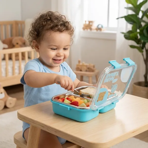 Blue_Stainless_Steel_Bear_Family_Lunch_Box_2_Compartment_For_Kids