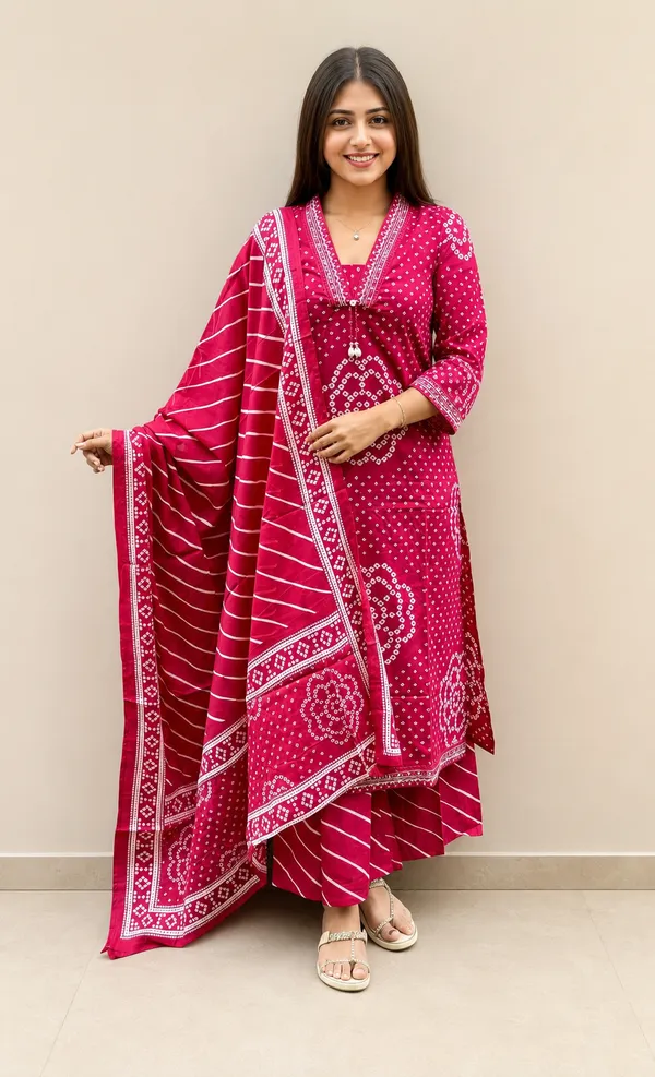 Women_Bandhani_Print_Kurta_Palazzo_Set_with_Dupatta