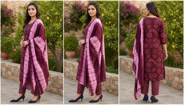 Women's_Elegant_Foil_Print_Kurta_set_With_Dupatta