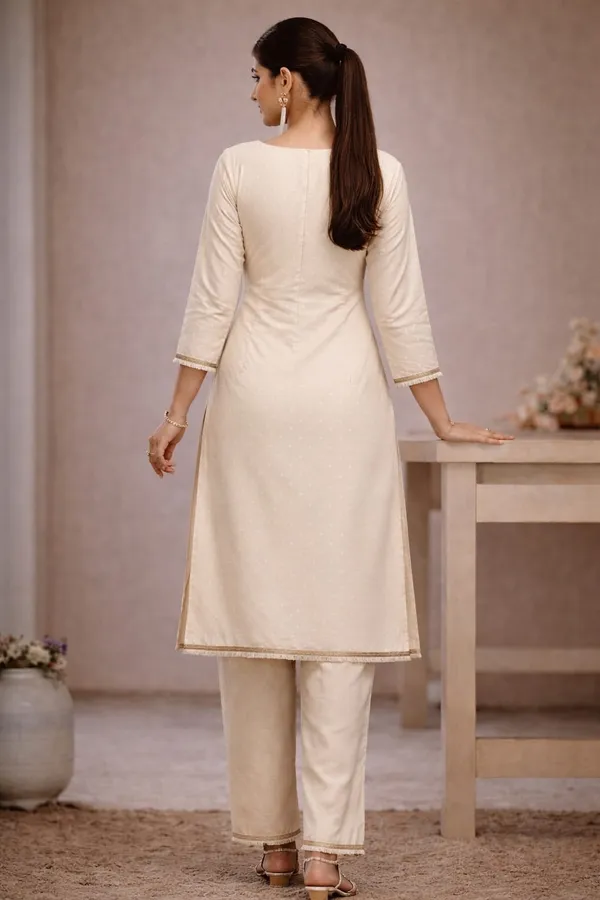 Off_White_Cotton_Straight_Kurta_Set_With_Embroidered_Neck_Panel_2_Piece_Pants_For_Women