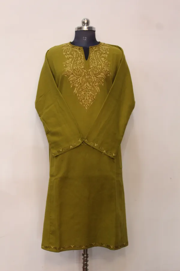 Olive_Green_Embroidered_Unstitched_Suit_Set_With_Dupatta
