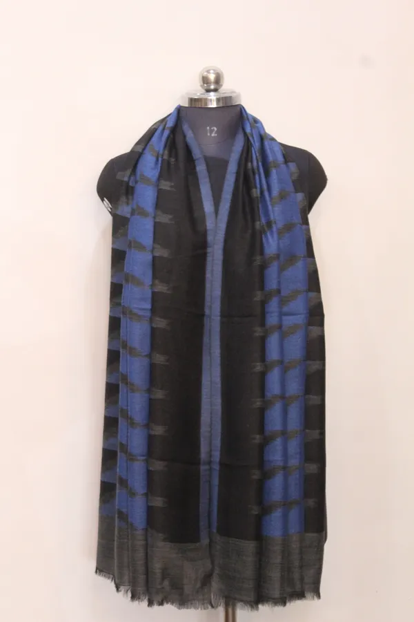 Black_And_Blue_Striped_Shawl_Or_Scarf_For_Women