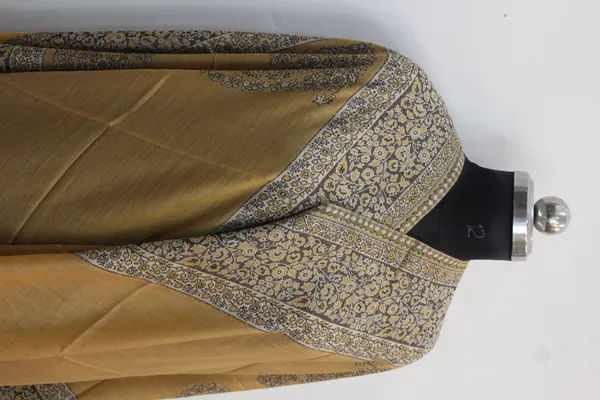 Mustard_Yellow_Stole_With_Embroidered_Border_For_Women