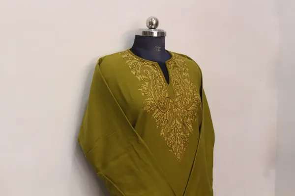 Olive_Green_Embroidered_Unstitched_Suit_Set_With_Dupatta