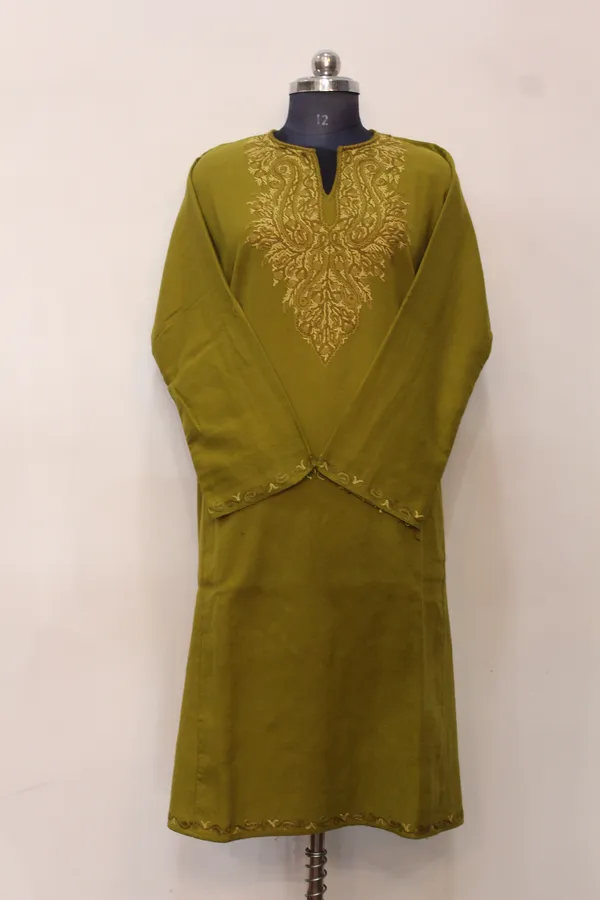 Olive_Green_Embroidered_Unstitched_Suit_Set_With_Dupatta
