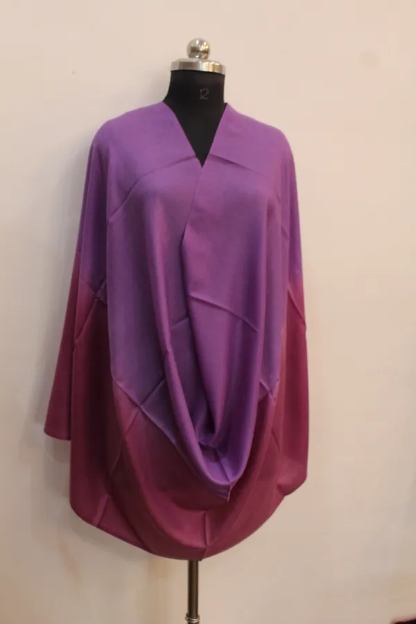 Ombre_Dyed_Purple_And_Maroon_Shaded_Poncho_With_V_Neck