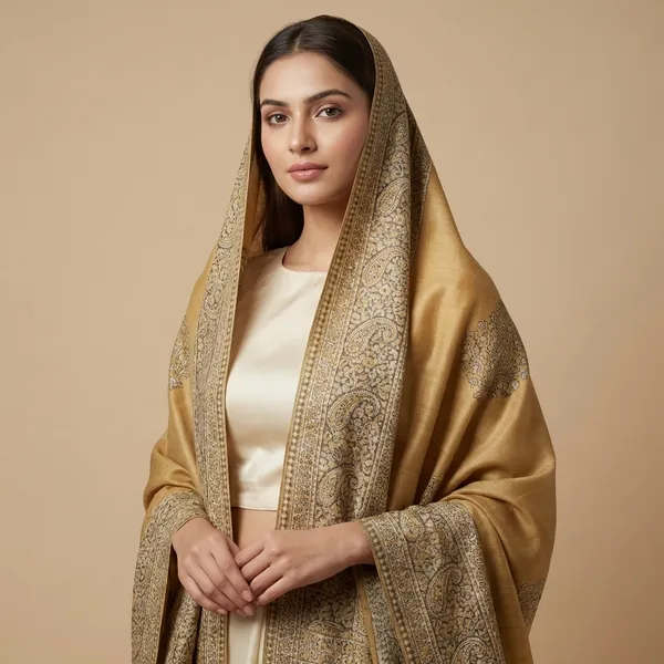 Mustard_Yellow_Stole_With_Embroidered_Border_For_Women