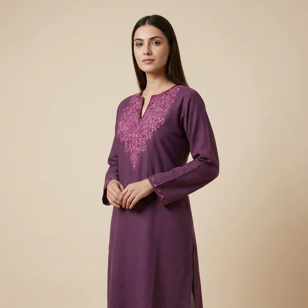 Purple_Georgette_Embroidered_Kashmiri_Pharan