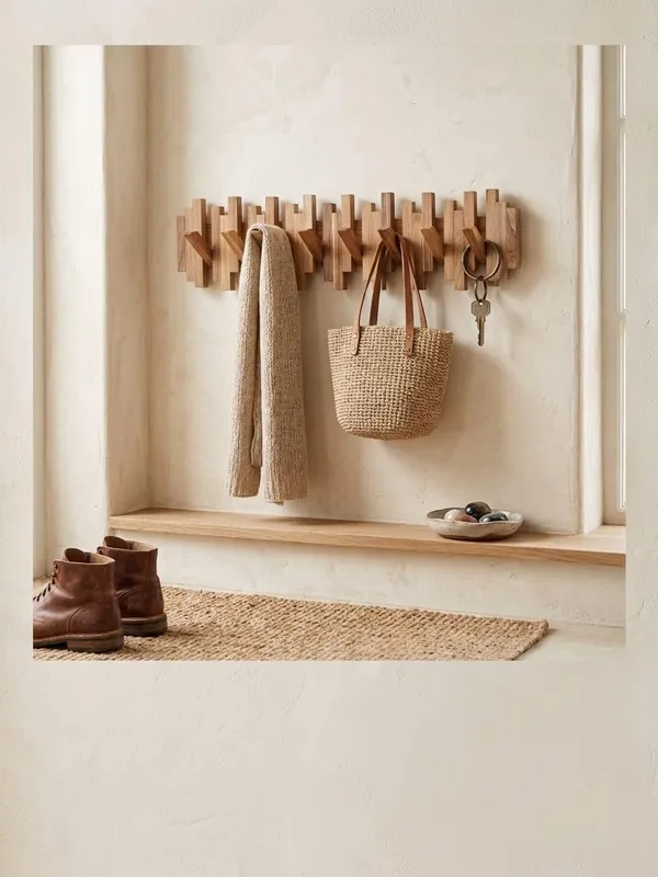 Wooden_Wall_Mounted_Coat_Rack_with_8_Hooks,_Foldable_Pegs,_Solid_Wood_Entryway_Hanger_for_Clothes,_Bags,_Towels_&_Accessories,_Rustic_Home_Décor_Organizer