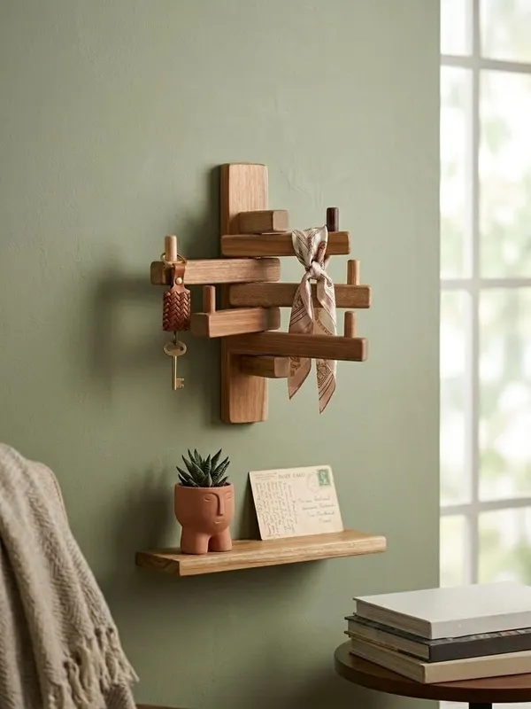 Wooden_Wall_Mounted_Key_Holder_with_5_Hooks,_Decorative_Entryway_Organizer_with_Shelf_for_Keys,_Bags,_Scarves,_and_Accessories