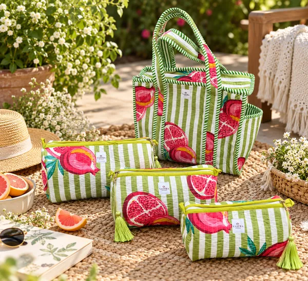 Small_Green_Stripe_Pomogranate_Tote_Bag_And_Pouch_Combo_