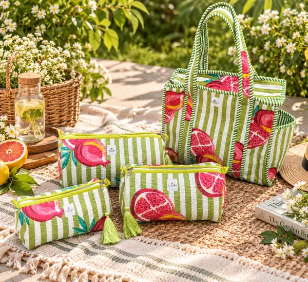 Small_Green_Stripe_Pomogranate_Tote_Bag_And_Pouch_Combo_