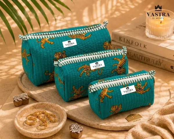 Green_Leapord__Handblocked_Cotton_Quilted_Pouch_Set_Of_3