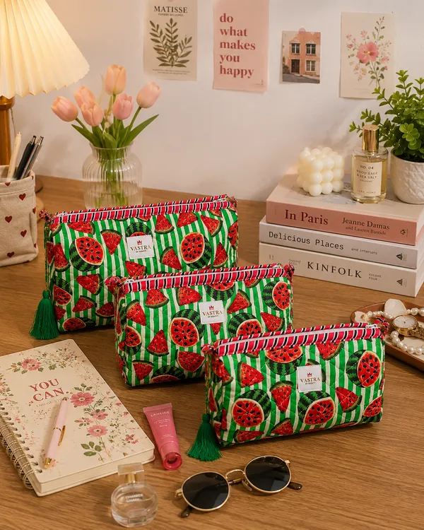 Watermelon_Cotton_Quilted_Pouch_Set_Of_3_with_Tassel_