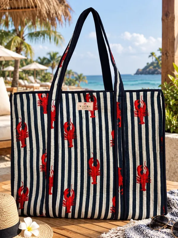 Large_Blue_Stripe_Lobster_Handblocked_Cotton_Quilted_Tote_Bag