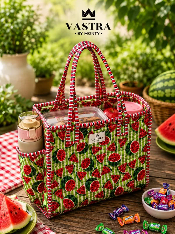 Green_Watermelon_Cotton_Quilted_Small_Tote_Bag_