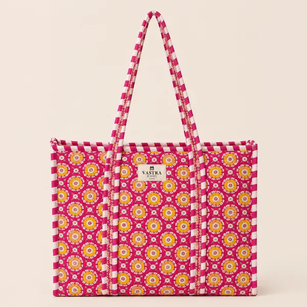 Rajwadi_Blossom_Handblocked_Cotton_Quilted_Large_Tote_Bag