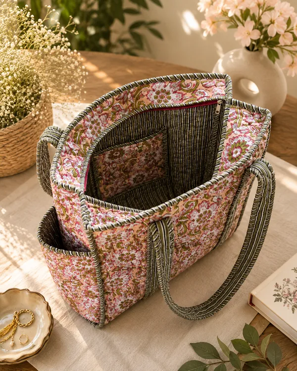 Medium_Beige_Bloom_&_Vine_Cotton_Quilted_Tote_Bag