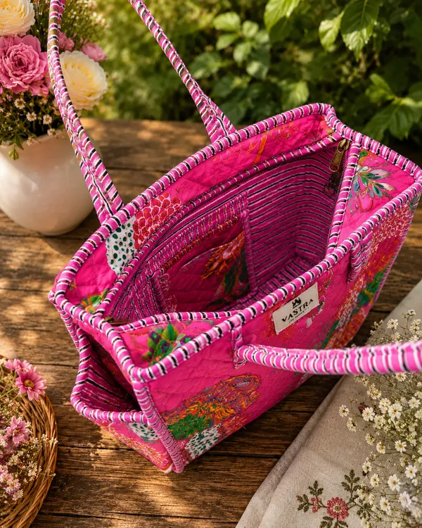 Blooming_Pink_Cotton_Quilted_Small_Tote_Bag_