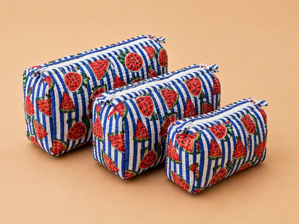 Blue_Stripe_Watermelon_Handblocked_Cotton_Quilted_Pouch_Set_Of_3_For_Women