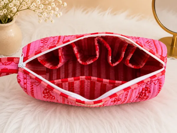 Blush_Card_Handblocked_Quilted__Cotton_Multi_Compartment_Organizer_Pouch