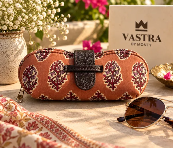 Brown__Floral__Cotton_Handblocked_Structured_Sunglass_Case_