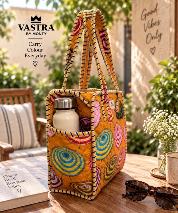 Small_Multicolour_Umbrella_Cotton_Quilted_Tote_Bag_