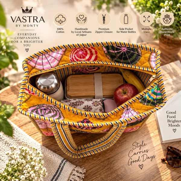 Small_Multicolour_Umbrella_Cotton_Quilted_Tote_Bag_