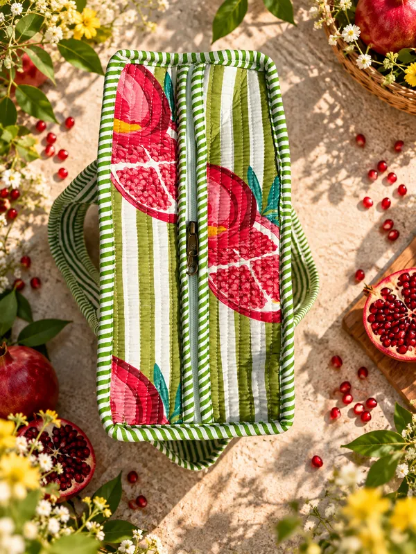 Small_Green_Stripe_Pomegrante_Cotton_Quilted_Tote_Bag_