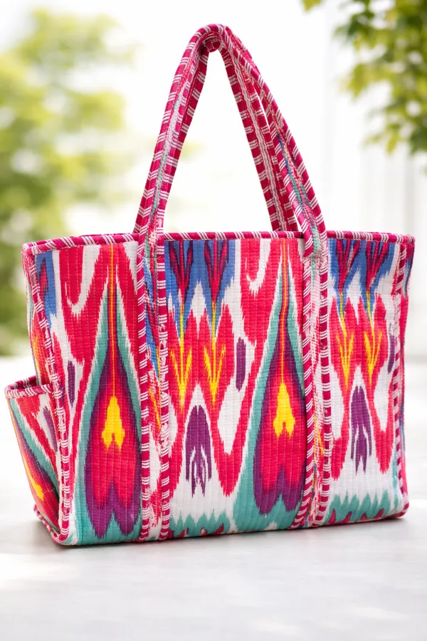 Multicolor_Ikat_Cotton_Handblocked_Quilted_Tote_Bag_(Medium)