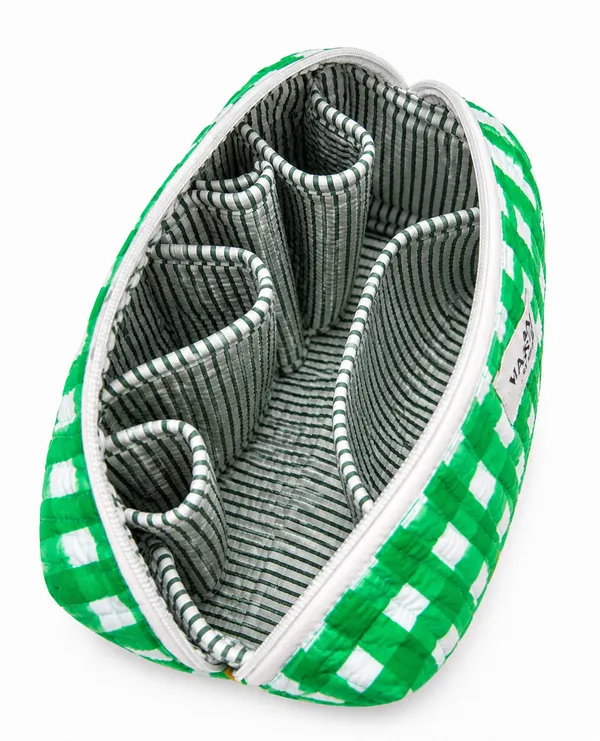 Green_Checked_Cotton_Quilted__Multi_Compartment_Organizer_Pouch_