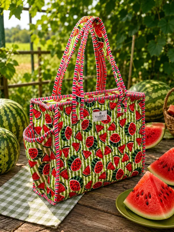 Green_Watermelon_Cotton_Quilted_Small_Tote_Bag_