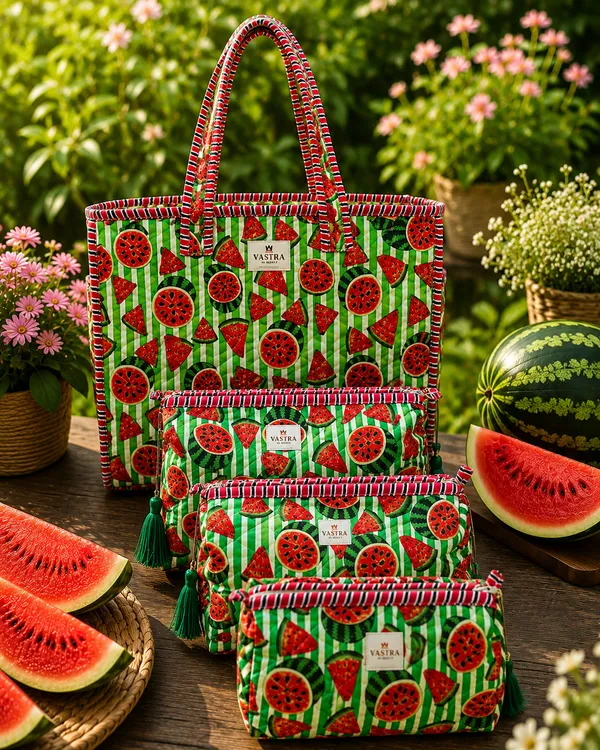 Small_Green_Watermelon_Tote_With_Pouch_Combo_By_Vastra_By_Monty