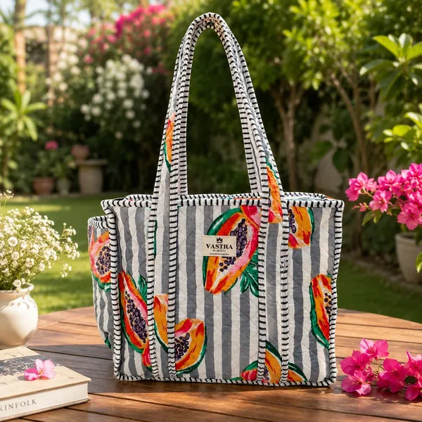 Grey_Stripe_Papaya_Cotton_Quilted_Small_Tote_